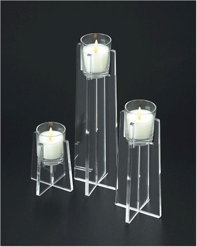 Tapered Acrylic Candle Holder Set