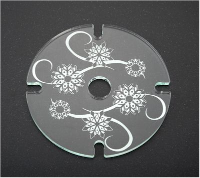 Four Wine Glass Engraved Snowflake Acrylic Holder